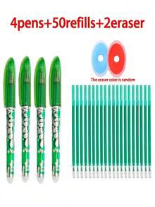 56-Pack Erasable Gel Pens Set With Refills, 0.5mm Thermal Friction Erasable Ink For School Supplies, Back To School, Student Writing Essentials