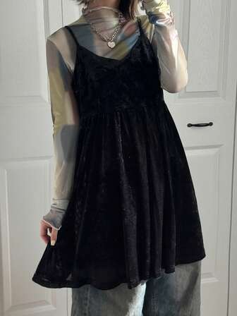 FRIFUL Maiou de damă din catifea, cu imprimeu A, lejer, cu straturi