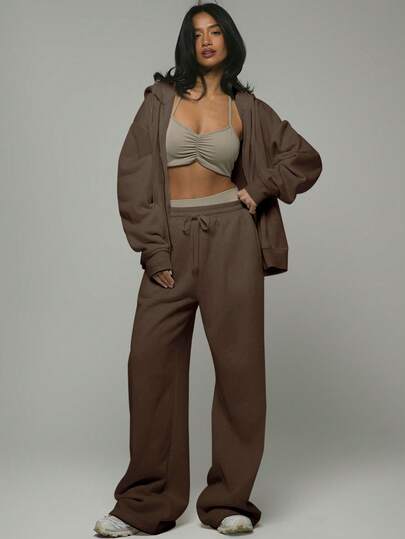 Musera Sport 直筒抽绳运动裤，适合慢跑、板式网球、网球、匹克球、健身房、冬季瑜伽、普拉提、日常休闲等场合。