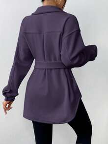 SHEIN LUNE Fantasy-Modern Simple Regular Jacket - Purple - View 2