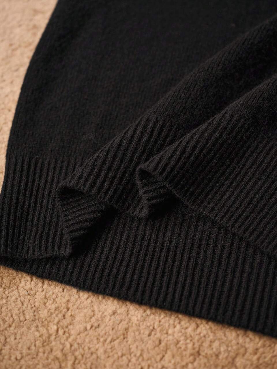 100% WOOL KNITTED CREW NECK LONG SLEEVE SWEATER, AUTUMN/WINTER
