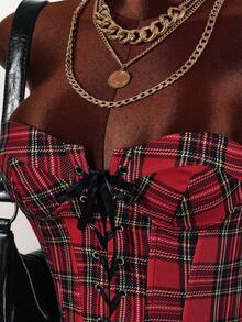 Amplova Áo croptop ống màu đỏ phối chéo phía trước dành cho nữ, thích hợp cho Giáng sinh và Ngày Valentine, năm mới. - Nhiều màu - Xem 7