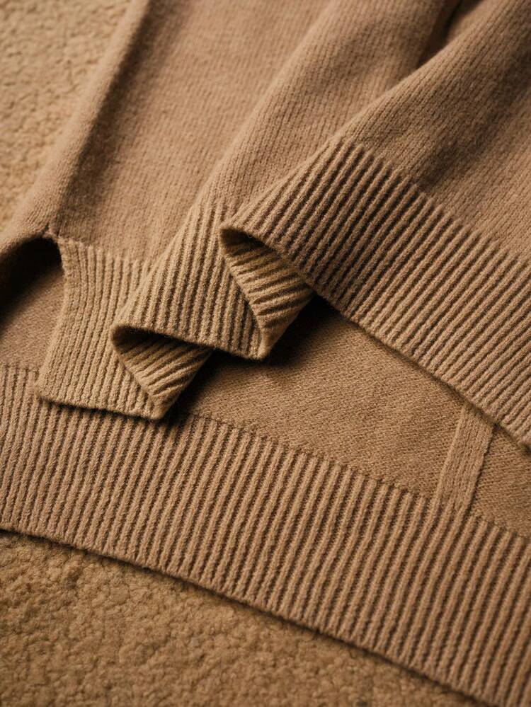 STAND COLLAR LONG SLEEVE TOP & PANTS SWEATER CO-ORD