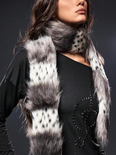 Goth Sciarpa marrone morbida e soffice con stampa leopardata e patchwork, accessorio versatile e alla moda adatto per uomo e donna, caldo, ideale per Ognissanti, Natale, pendolarismo e uso quotidiano, autunno/inverno