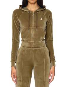 Juicy Couture Women's Full Zip Sweatshirt Dark Olive
