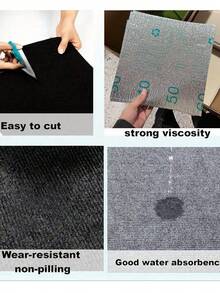 10pcs 30x30cm Easy-To-Install Self-Adhesive Striped Carpet For Office, Living Room, And Bedroom Mats With Aluminum Foil Bottom - No Residue, Freely Spliced