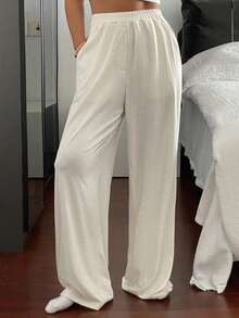 DAZY Comfortable Jacquard Knit Loose Women's Loungewear Bottoms Fall,Winter Pajama - White - View 7