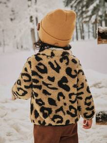 Cozy Pixies Áo khoác cardigan cổ đứng lót nhiệt họa tiết da báo cho bé gái, áo khoác cơ bản thoải mái, đa năng, phong cách thường ngày, phù hợp mặc trong nhà, ngoài trời, trượt tuyết, trở lại trường, mặc hàng ngày, thể thao, tiệc tùng, lễ hội, Halloween, Giáng sinh, năm mới, ngày lễ tình nhân - Nhiều màu - Xem 8