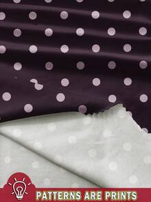 Siren Gaze 女士休闲优雅斜肩紫色波尔卡圆点褶皱短款上衣，适合夏季，适合日常穿着