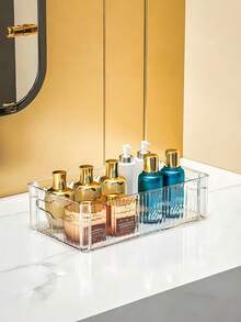 1pc 2/3 Layers Transparent Cosmetic Organizer Storage Rack For Countertop, Display Shelf For Desk Gadgets, Perfume And Skincare Makeup Products Tray - Clear - View 4