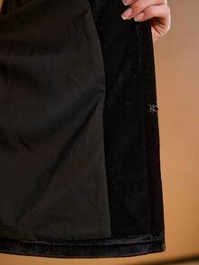 MOTF PREMIUM BLACK VELVET EMBROIDERED FLORAL PATCHWORK JACKET - Black - View 7