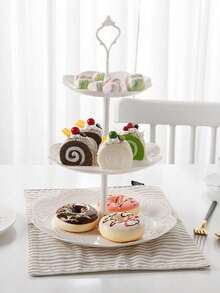 多层欧式甜点托盘、蛋糕架、甜品展示架 - 白色1PC - 查看 4