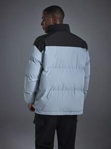 Driftmere Áo khoác mùa đông nam, thiết kế phối màu tương phản, chất liệu dày dặn, thời trang hàng ngày, mùa thu, phối màu tương phản, áo khoác thể thao mùa đông thường ngày, ấm áp. - Màu xanh lam - Xem 2