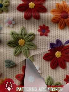 EMERY ROSE 优雅复古度假风格热带花卉印花宽松圆领双层盖袖衬衫，加大码 - 彩色 - 查看 3