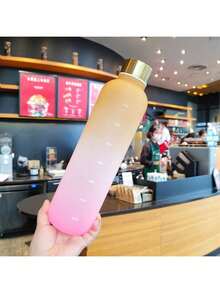 1个休闲便携1000毫升运动水壶，多种颜色可选，适合户外活动 - 橙粉 - 查看 2