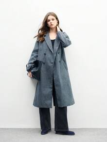 CUCCOO BIZCHIC 女士时尚咖啡色绒面舒适休闲乐福鞋，适合通勤、户外散步、工作、日常穿着，百搭平底鞋 - 藍色 - 查看 8