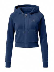 Juicy Couture Women's Full Zip Hoodie Navy - Navy Blue - View 4