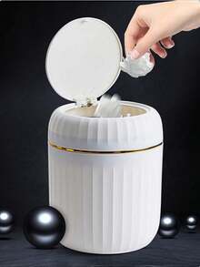 Mini Desktop Trash Can, Pedal Style Waste Bin For Living Room, Bedroom, Car, Dining Room - Multicolor - View 2