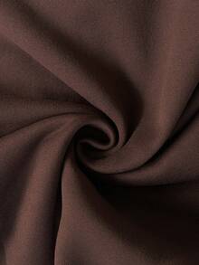 Easura 2pcs/Set Fashionable Casual French Retro Elegant Commuting Stand Collar Sweatshirt - Coffee Brown - View 6