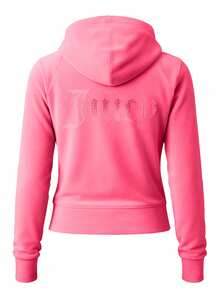 Juicy Couture Women's Full Zip Hoodie Pink - Hot Pink - View 5