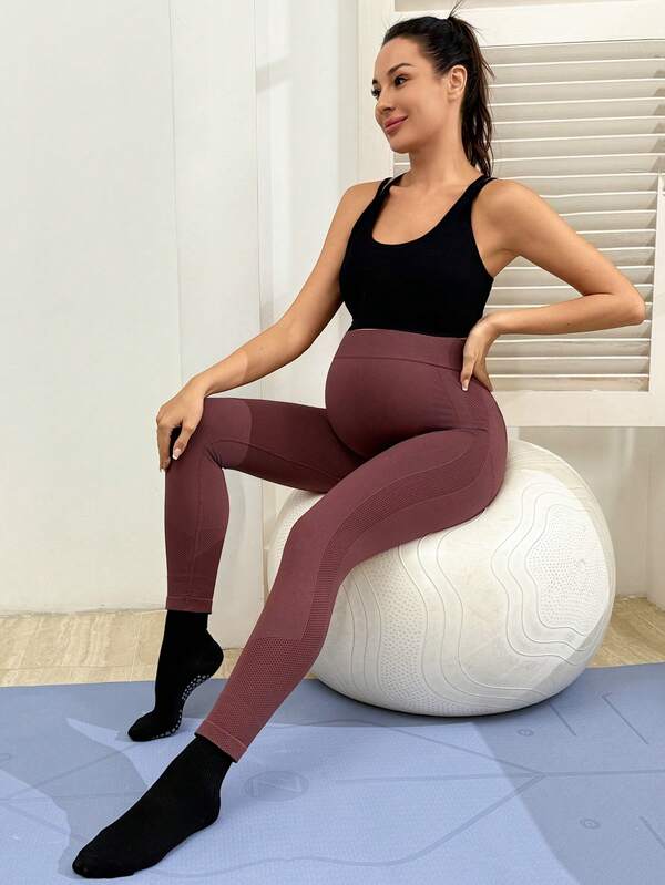 SHEIN Maternity Solid Color Casual Everyday Wear Sports Pants