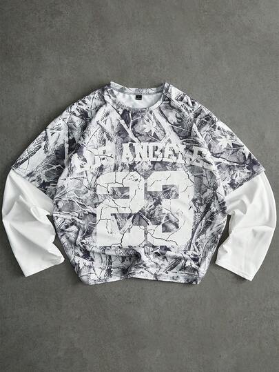 PAVTROS Men's Street-Style Bestselling Bionic Camouflage Los Angeles 23 Print T-Shirt, Suitable For Outdoor Music Festivals, Daily Wear, Hangouts With Friends, Boyfriend/Husband Gift, Anniversary Gift Camo Sweatshirt Street Wear Tops Men's Oversized Crop Printed Men's Cropped Graphic Shirts Graphic Crop Tops Men Men's Relaxed Fit Graphic Top Men's Oversized Graphic Printed Shirt Men's Graphic Long Sleeve Tee