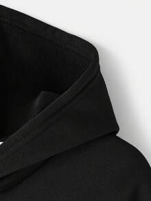 TEENAGE MUTANT NINJA TURTLES | SHEIN 青少年男孩休闲图案印花连帽运动衫，秋冬 - 黑色 - 查看 3