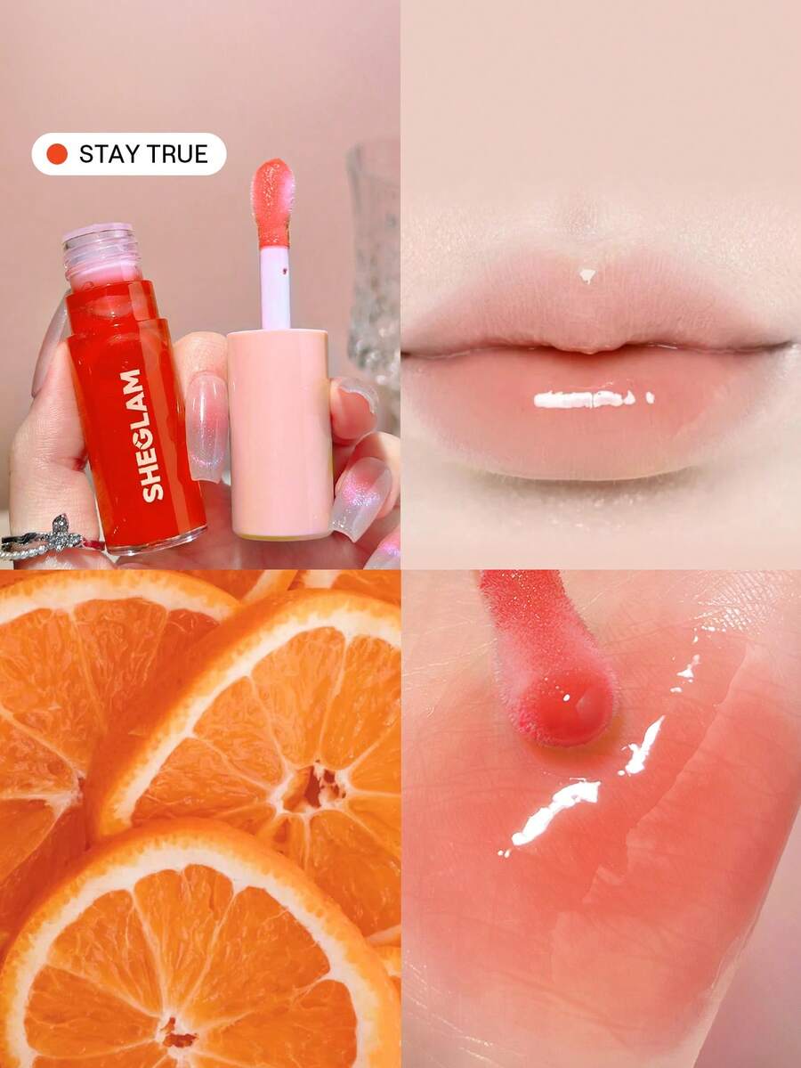 SHEGLAM Jelly Wow Tinted Lip Oil-Stay True Moisturizing Lip Gloss High-Shine Glossy Glow Non-Sticky Lip Care Hydrating Sleep Mask Lip Makeup Brand Beauty Makeup Face Paint Cosmetic For Women Girls Perfect For Fall Winter Ideal For Y2K Fancy Fashion Suitable For Birthday Christmas Present Party Ready Best Color