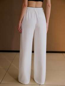 MOTF PREMIUM CONTRAST PIPING CASUAL STRAIGHT-LEG PANTS, AUTUMN/WINTER