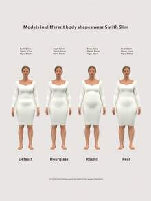 SHEIN Frenchy 女式纯色简约休闲圆领长袖连衣裙 - 棕色 - 查看 6