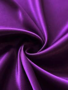 Viva Relle Áo sơ mi tay dài cổ chữ V màu trơn giản dị lãng mạn thanh lịch cỡ lớn - Màu tím - Xem 7