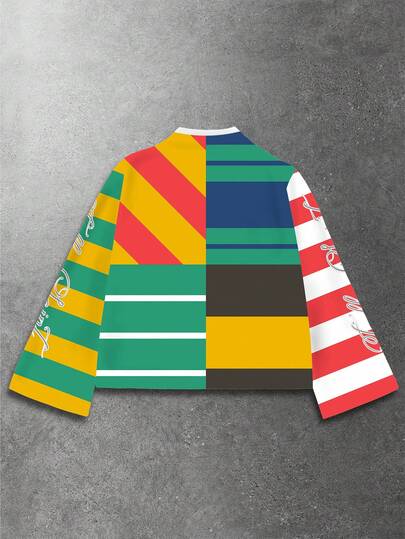 T-shirt ample à imprimé numérique rayé FAITH pour hommes