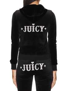 Juicy Couture Women's Full Zip Hoodie Black - Black - View 2
