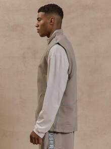 Musero جاكيت صيفية بدون أكمام مع سحاب للرجال، مناسبة للعطلات والأجازات