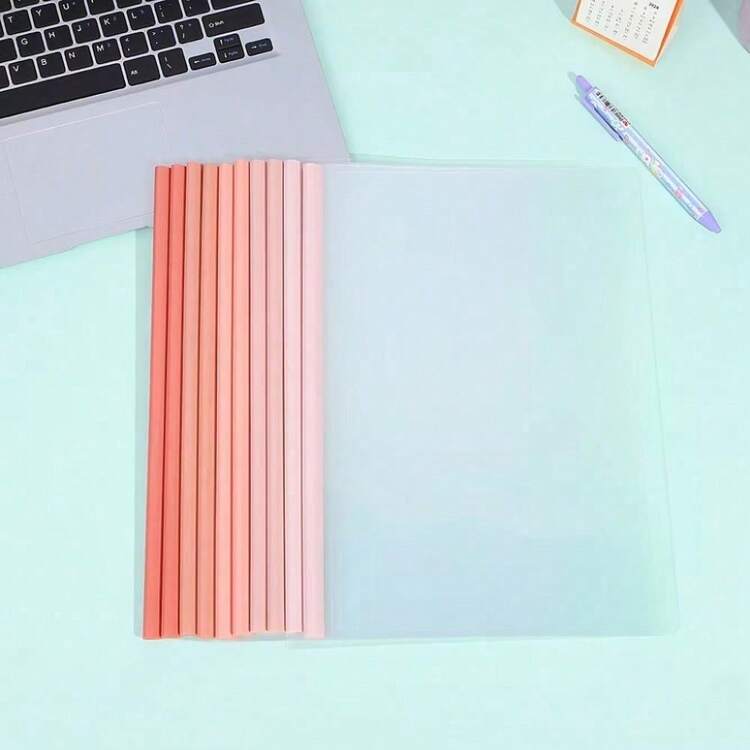 10个装透明报告封套，带滑动条，适用于A4和Letter尺寸纸张的项目文件夹，简历文件夹演示活页夹，适用于学校和商务场合，A4尺寸演示文件夹活页夹，返校季，学习用品 - 彩色 - 查看 9