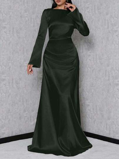 EURMUSE Women's Trumpet Sleeve Mermaid Dress