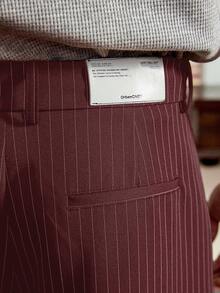 SWAVVY Quần ống côn kẻ sọc thường ngày dành cho nam - Màu Tím - Xem 6