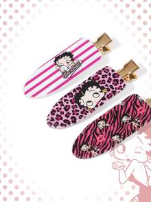 Betty Boop | ROMWE Hair Clips - Pink - View 2