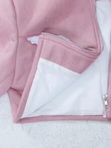 Almamuse Chaqueta corta de mujer de unicolor, de manga larga, con cuello alto y cremallera, adecuada para fiestas, otoño/invierno