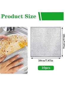 12/10/8/6/4/1pc Magic Cleaning Cloth Thickened Metal Steel Wire Rags Kitchen Dish Pot Washdishing Cloths Towel Clean Tools - Silver - View 5