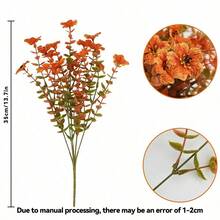 Outdoor Artificial Fall Flower, Uv Resistant Fake Plants, Faux Plastic Floral Orange Shrubs Hanging Flower Plant For Home Kitchen Balcony Garden Window Sill Fall Decoration - Multicolor - View 8