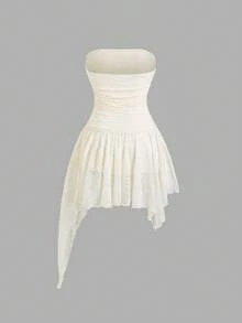 Sweetra Robe tube mode à ourlet asymétrique pour femmes, en tissu de dentelle, convient pour les voyages et les tenues décontractées, style western cowgirl