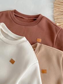 Loomiva Set 6 pcs Baju Pullover Lengan Panjang Leher Bulat Rajut Lembut Warna Polos untuk Bayi Perempuan & Celana Panjang Pinggang Elastis - MultiWarna - View 5