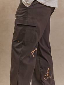 Musero Cargo Style Patch Pockets Paint Splatter Pants Summer Spring Vacation Streetwear - Grey - View 5