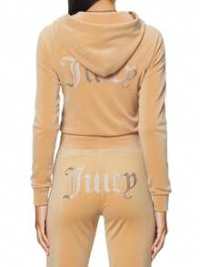 Juicy Couture Women's Full Zip Hoodie Beige - Beige - View 2