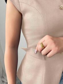 Gloray 女士圆领盖袖修身衬衫