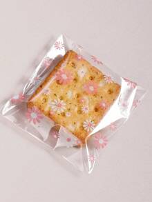 100/200个装，可爱卡通透明自粘面包袋，豆沙菠萝袋，烤吐司片袋，全麦面包自封包装袋，饼干袋，糖果自粘包装袋，适用于DIY烘焙装饰面包 - 粉色花瓣 - 查看 6