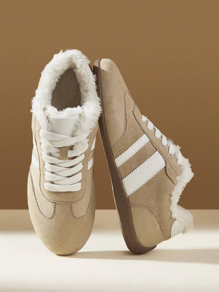 CUCCOO EASI Women's Contrast Color Lace-Up Casual Fashionable Comfortable Sports Shoes