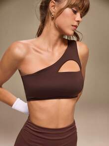 Hanevo 女士休闲运动背心式瑜伽健身文胸 - 咖啡棕 - 查看 1