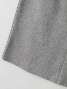 SHEIN Lacomfia Váy len thanh lịch dành cho nữ đính đá, sequin và trang trí túi, thời trang và cao cấp - Xám - Xem 6
